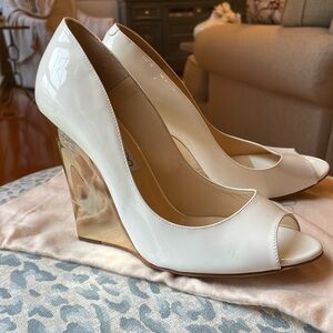NWOT Jimmy Choo wedge peep toe shoes